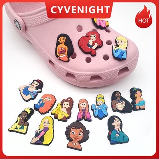 Cy-store ใหม่ จี้การ์ตูนเจ้าหญิงกราฟฟิติน่ารัก PVC สําหรับตกแต่งรองเท้า Crocs Clogs TikTok ขายส่ง