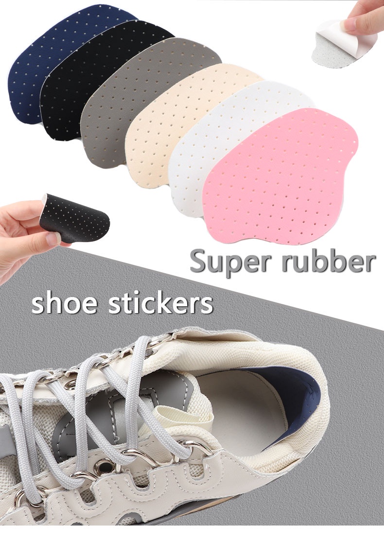 ภาพประกอบคำอธิบาย แผ่นสติกเกอร์แปะส้นเท้า ป้องกันการสึกหรอ สําหรับซ่อมแซมรองเท้าผ้าใบ 4 ชิ้น ต่อชุด