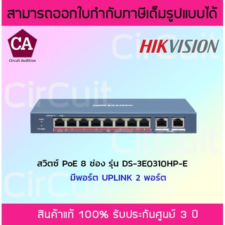 Hikvision PoE Switch 8ช่อง 10/100Mbps รุ่น DS-3E0310P-E/M