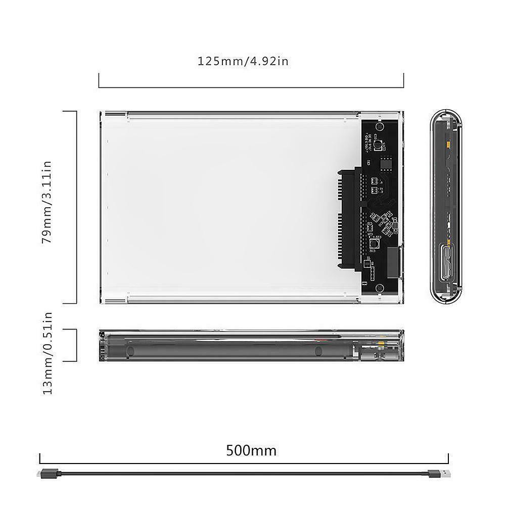 ภาพสินค้ากล่องใส่ HDD แบบใส Harddisk SSD 2.5 inch USB3.0 แรง Hard Drive Enclosure 2139U3 (ไม่รวม HDD) จากร้าน a3118949 บน Shopee ภาพที่ 6