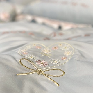 【บลูไดมอนด์】Top100%Cotton Bed Package Set 80Washed Cold Day Silk Cotton Bedspread Pure Cotton Bedspread Four-Piece Set T