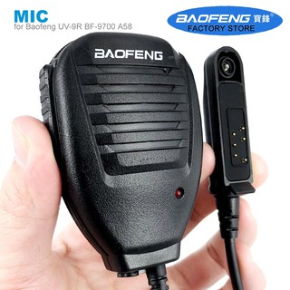 PTT Shoulder Microphone Speaker Mic for BAOFENG A58 BF-9700 UV-9R Plus GT-3WP R760 82WP Waterproof Walkie Talkie Two Way