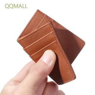 สินค้า Qqmall กระเป๋าสตางค์กระเป๋าใส่เหรียญบัตรเครดิตบัตรประจําตัวประชาชนกระเป๋าหนัง Pu แบบบางสําหรับผู้หญิงผู้ชาย