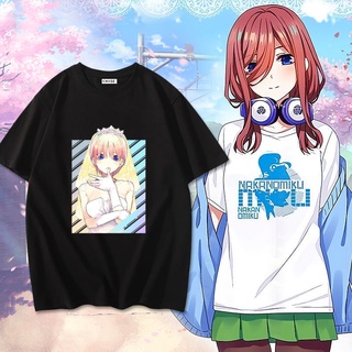 เสื้อยืดพิมพ์ลายแฟชั่น anime#The Quintessential Quintuplets T-Shirt คอกลม แฟชั่น ผ้าฝ้ายแท้ เสื้อยืด คอกลม แฟชั่น  เสื้อ