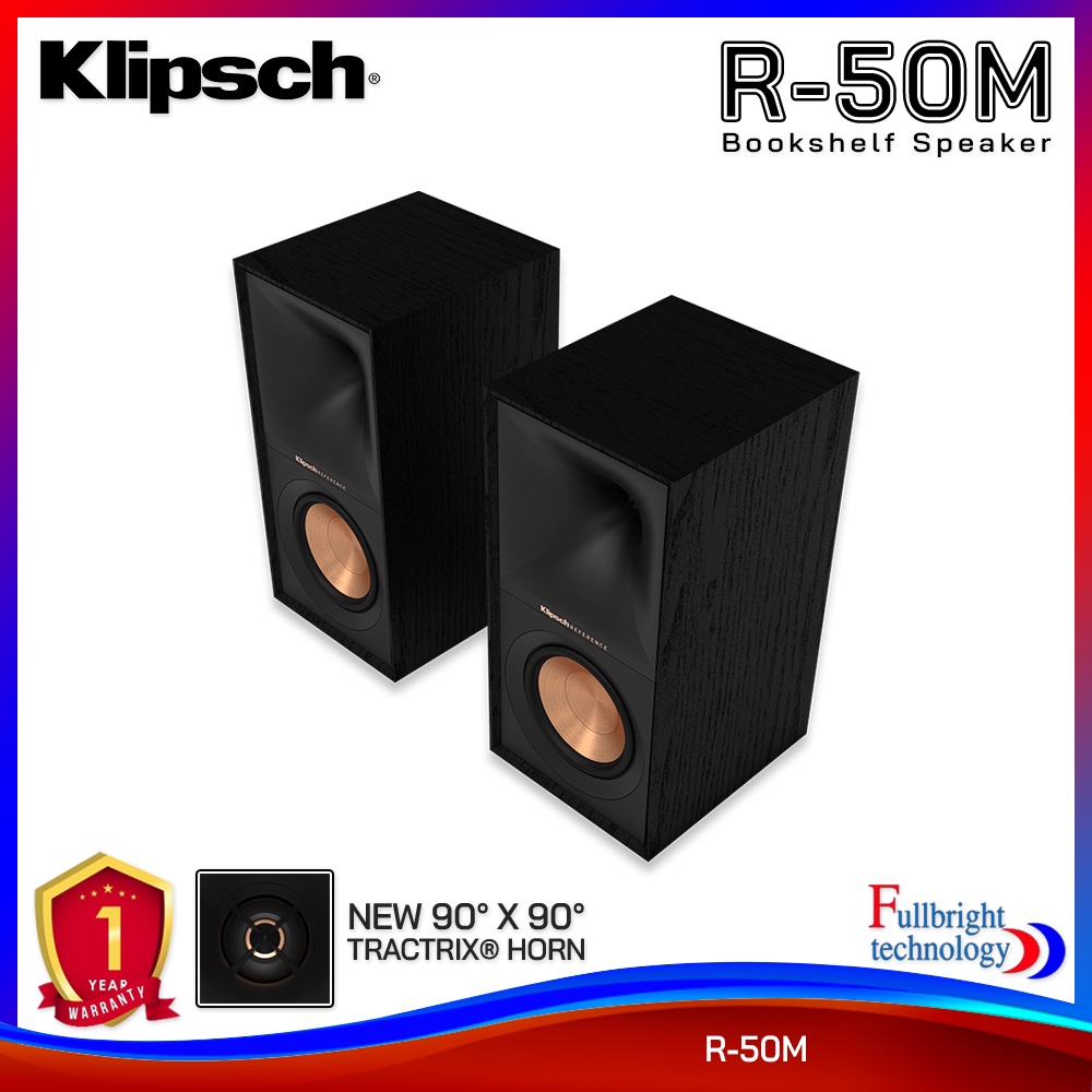 Klipsch R-50M Bookshelf Speaker ลําโพงบุ๊คเชลล์ กำลังขับสูงสุด 300 ...