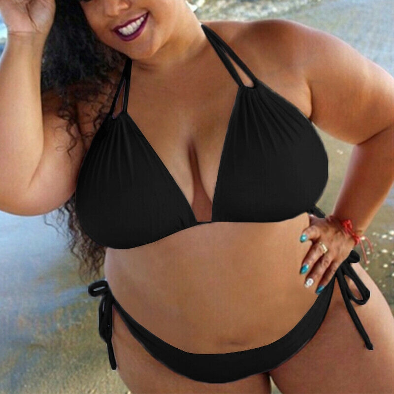 Plus size black bikini deals