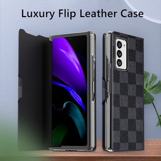 เคสโทรศัพท์หนังแท้หรูหราสําหรับ Samsung Galaxy Z Fold 2 Galaxy Z Fold 3 Galaxy W21