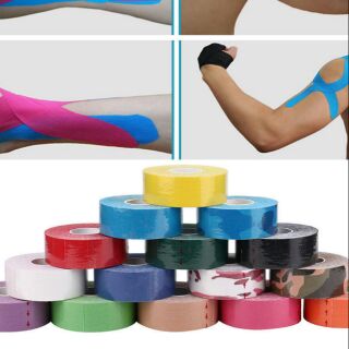 พร้อมส่ง kinesiology tape เทปบำบัดกล้ามเนื้อ ขนาดกว้าง 1นิ้ว ยาว 5เมตร (ไม่มีกล่อง)