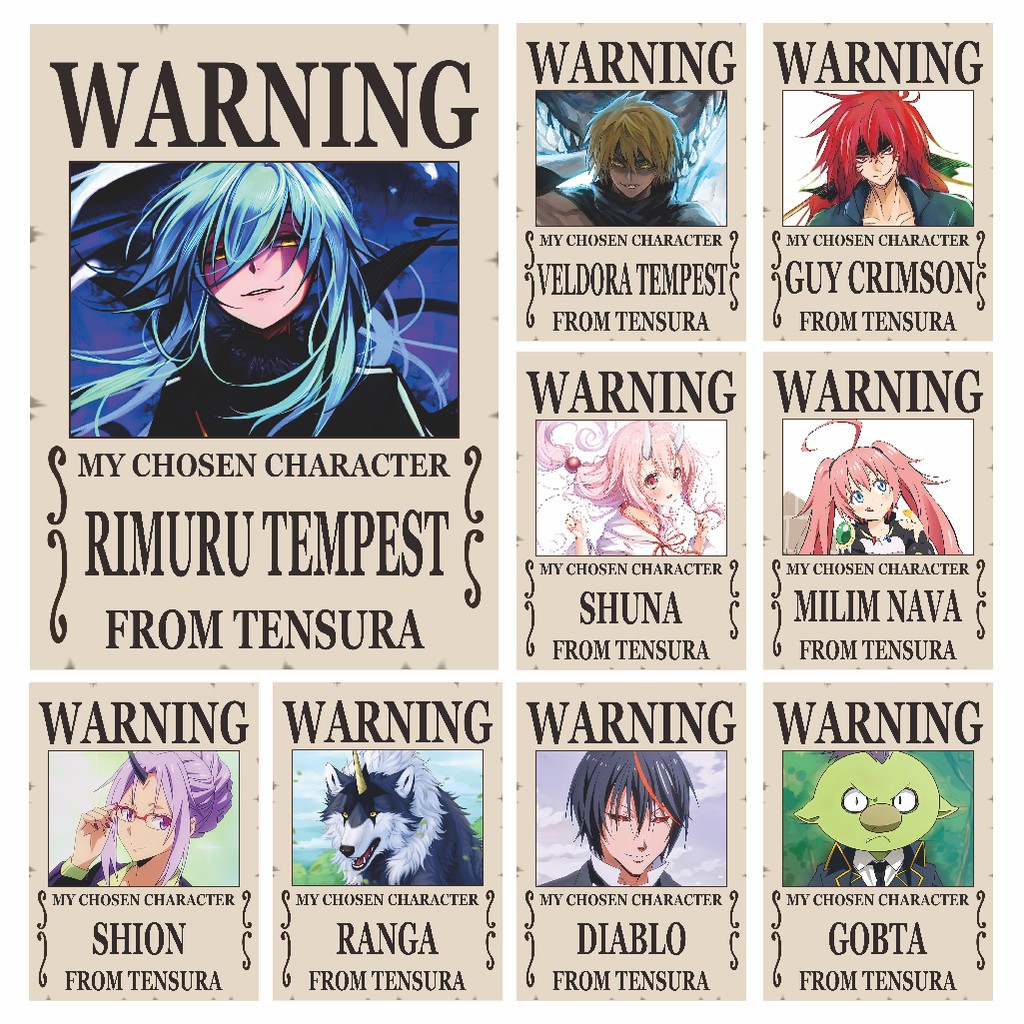 ภาพหน้าปกสินค้าโปสเตอร์ Tensei Shitara Slime Datta Ken Tensura Warning Anime Rimuru Veldora Shion Suna Milim-Size A4+
