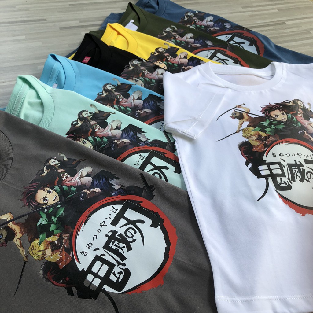 เสื้อเด็กน่ารัก-เสื้อยืดเด็ก-ดาบพิฆาตอสูร-kimetsuno-yaiba-ลายกลุ่ม-6-คน