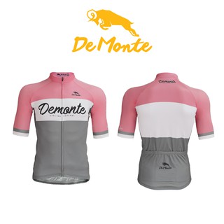 Demonte cycling เสื้อจักรยาน DE060 Classic pink สำหรับผู้ชายเนื้อผ้า Drymax