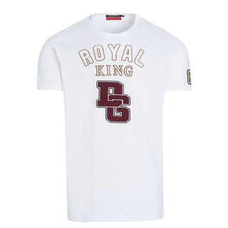 [S-5XL] เสื้อยืดแขนสั้น พิมพ์ลาย Dolce & Gabbana ROYAL สีขาว สําหรับผู้ชาย
