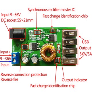 CRE ★ DC-DC Power Supply Module 24V/12V to 5V 5A Converter Replace LM2596S