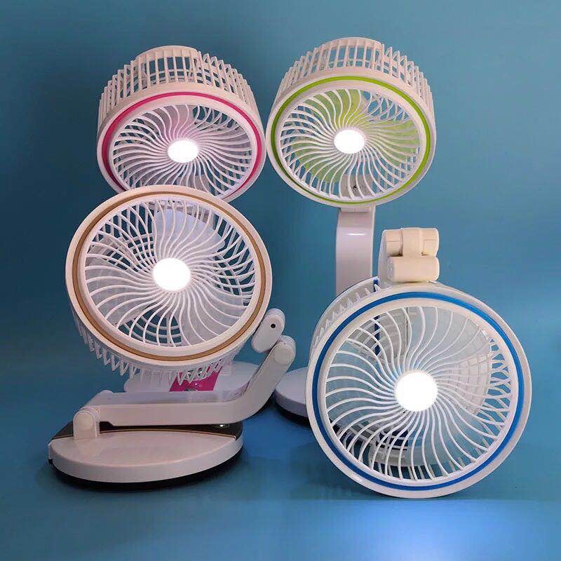 พัดลมแบบพับ-ชาร์ท-ไฟได้-มีไฟ-led-folding-fan-lr-2018-พกพากระทัดรัด
