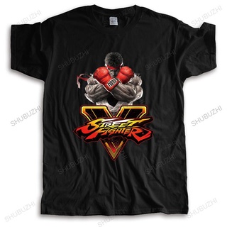 เสื้อยืดโอเวอร์ไซส์เสื้อยืดลําลอง แขนสั้น คอกลม พิมพ์ลาย Fighter V-unisex license Ryu SF 5 สีดํา แฟชั่นสําหรับผู้ชายS-3X