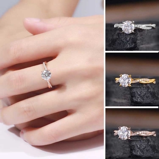 Silver Gold Rose Gold 3 Color Titanium Women Crystal Diamond Fashion Jewellery Wedding Ring