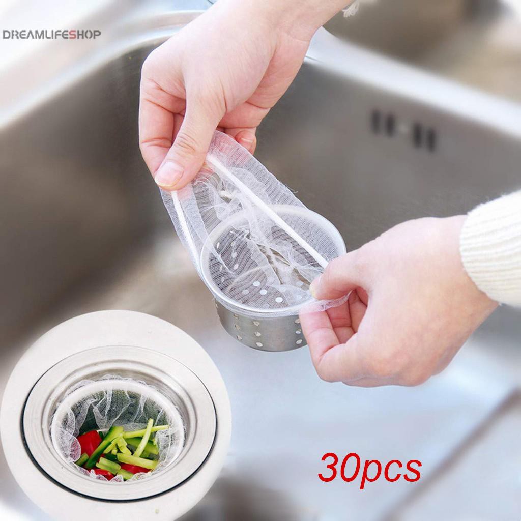 ถุงกรองอ่างล้างจาน-ห้องน้ํา-ป้องกันการอุดตัน-30-100-ชิ้น