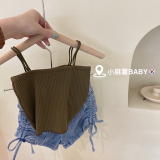 [Babycat] พร้อมส่ง ใหม่ ขายดี เสื้อสายเดี่ยว ตัวสั้น สีพื้น ขนาดเล็ก สไตล์เกาหลี ญี่ปุ่น แฟชั่นฤดูร้อน สําหรับเด็กผู้หญิง 2022