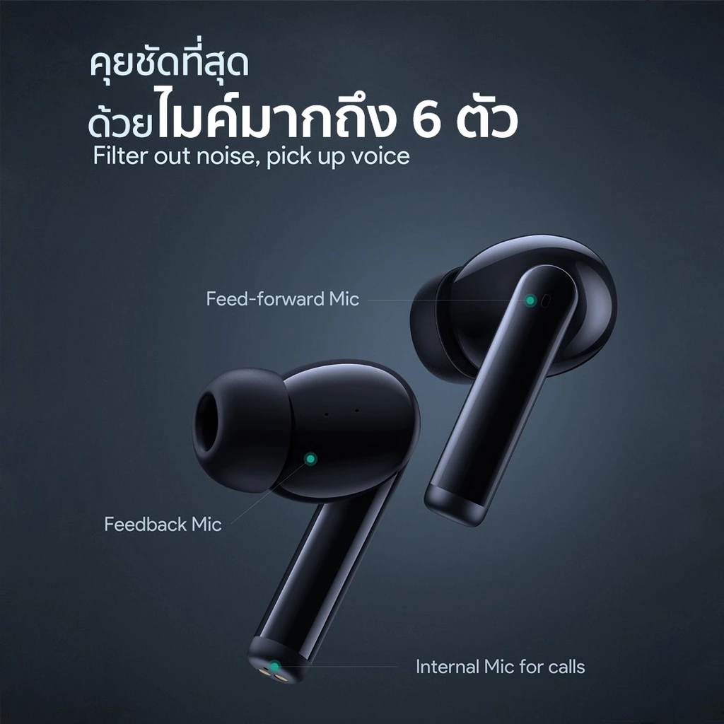 AUKEY EP-N6 หูฟังบลูทูธ True Wireless Bluetooth 5.1  Active Noise Cancelling TWS เบสดี หูฟังไร้สาย ANC ตัดเสียงรบกวน รุ่น EP-N6
