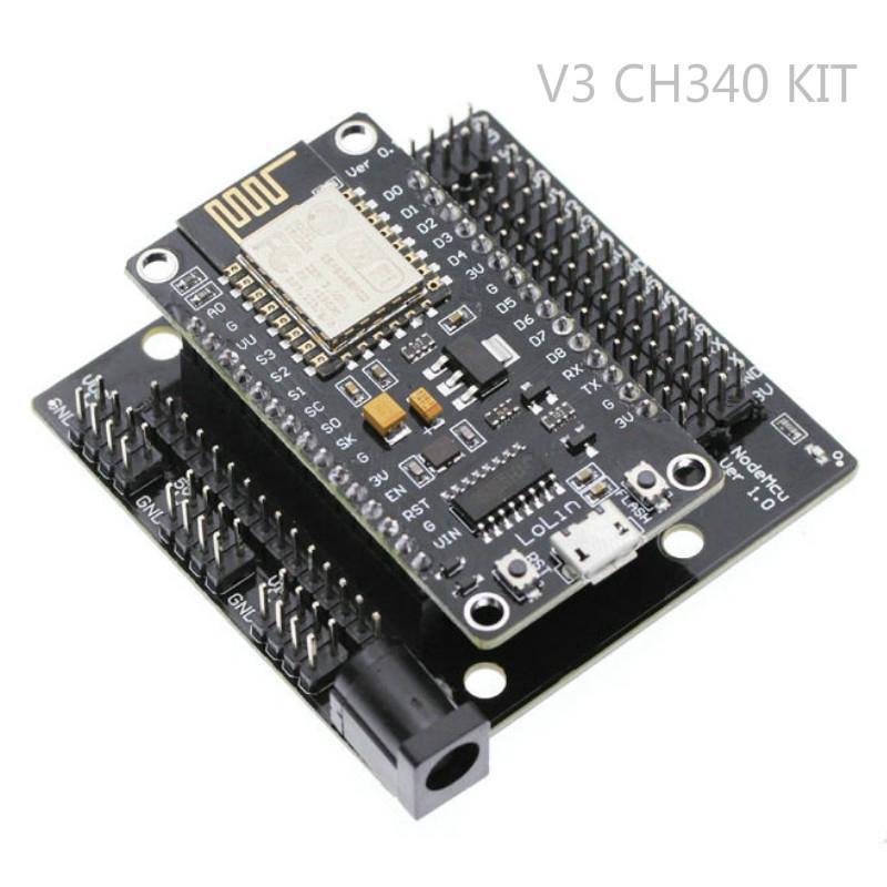 รูปภาพขนาดย่อของNode MCU บอร์ดโมดูลขยาย V 3 Ch 340 + โล่ Wifi Esp 8266 ESP-12Eลองเช็คราคา