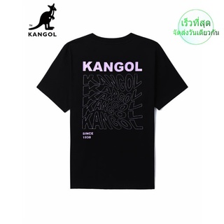 เสื้อยืดแขนสั้น พิมพ์ลายโลโก้จิงโจ้ KANGOL แฟชั่นฤดูใบไม้ผลิ และฤดูร้อน สําหรับผู้ชาย และผู้หญิง