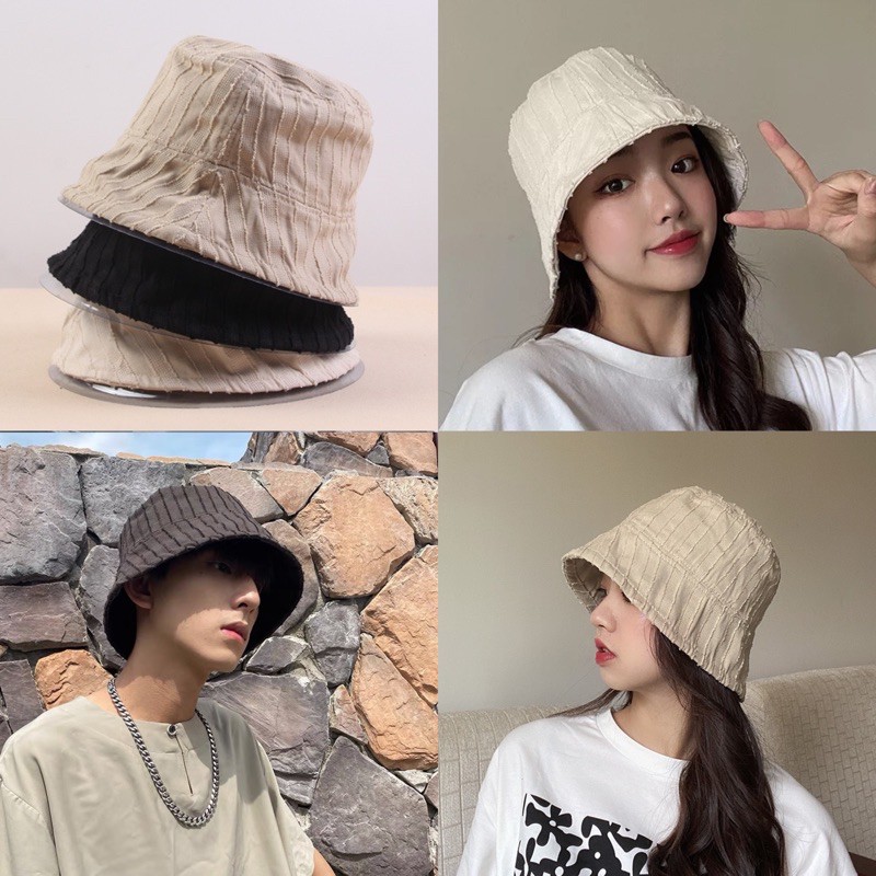 รูปภาพของ(WF) หมวกบักเก็ต Bucket hat หมวกผ้าวินเทจลองเช็คราคา