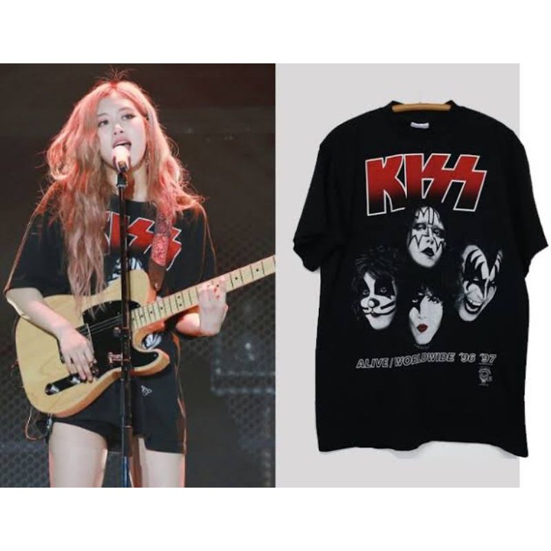 เสื้อ-kiss-rose-วง-black-pink-โรเซ่-เพจผ้าบางขายเป็นพัน-บางเบาใส่สบาย-สกรีนสุดๆ-จมๆ-ป้ายห้อย-anvil-แดง-งานสร้าง-bootleg