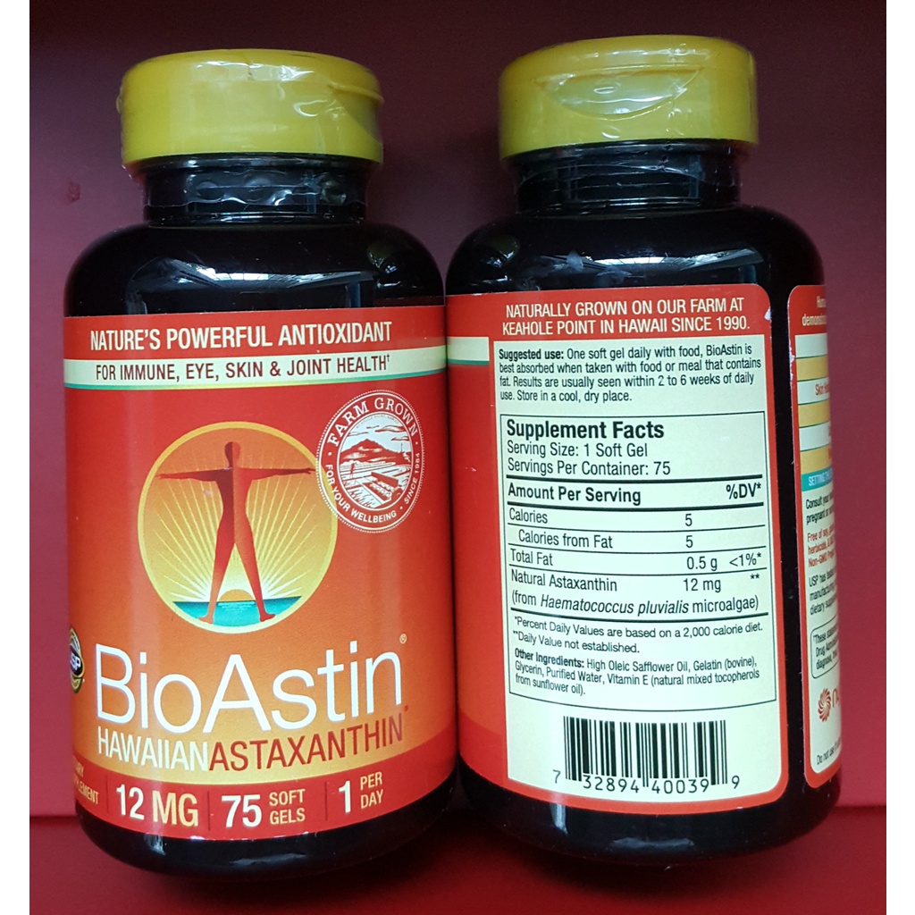 ภาพสินค้า**พร้อมส่ง** Nutrex Bioastin (ไบโอแอสติน) Hawaiian Astaxanthin 12mg 50/ 75/ 120เม็ด (softgel) สาหร่ายแดง จากอเมริกา จากร้าน healthyforfam บน Shopee ภาพที่ 2