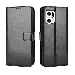 OPPO Find X5 Pro 5G เคส Leather Case เคสโทรศัพท์ Stand Wallet OPPO FindX5 Pro เคสมือถือ Cover