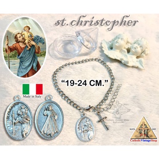 ข้อมือ โลหะ และสแตนเลส เหรียญคริสโตเฟอร์ แห่งการเดินทาง St.christopher คาทอลิก Catholic คริสต์