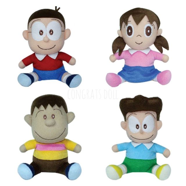 ลิขสิทธิ์แท้-ส่งฟรี-10-นิ้ว-โนบิตะ-ชิซูกะ-ไจแอนท์-ซูเนโอะ-nobita-shizuka-giant-suneo-โดเรม่อน-ตุ๊กตา