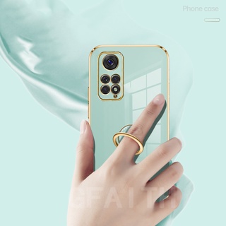 Ready Stock 2022 เคส Xiaomi Redmi Note 11 4G 11s Note11 Pro 5G Thai Version New Luxury TPU Soft Case Straight Edge Plating with Ring Stand Holder Anti-drop Lens Protection Cover เคสโทรศัพท์ Note11Pro