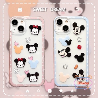 เคสโทรศัพท์มือถือแบบนิ่ม ใส ลายการ์ตูนมิกกี้ มินนี่เมาส์ สําหรับ iPhone 14 Pro Max 14 Plus 13 Pro Max 13 Mini 12 11 Pro Max X XR XS Max 8 7 6 6s Plus SE 2020