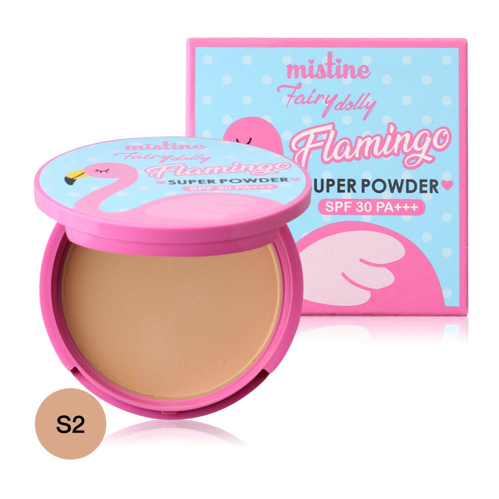 แป้งพัฟฟ์ Mistine Fairy Dolly Flamingo Super Powder SPF 30 PA+++ 10 g.  บลัชออนวิ้งๆ ตลับลายฟลามิงโก้ | Shopee Thailand