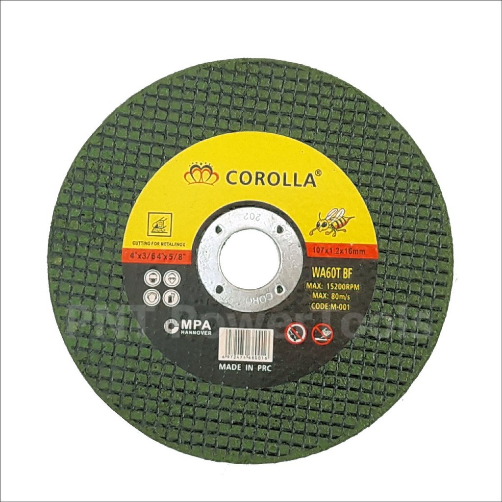 corolla-ใบตัดเหล็ก-4-นิ้ว-1-แพ็ค-25-ใบ-ตัดสแตนเลส-corolla-ตราผึ้ง-ของแท้-โคโลล่า-สีเขียว-ดีเยี่ยม