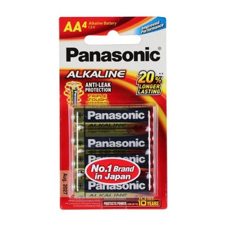 ถ่านอัลคาไลน์ AA PANASONIC LR6T/4B ไฟฉายและอุปกรณ์ ไฟฉายและไฟฉุกเฉิน งานระบบไฟฟ้า ALKALINE BATTERY AA PANASONIC LR6T/4B