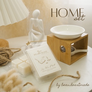 Sweet home Set 1 ( เทียนหอมตลับ+หม้อต้ม ) เทียนหอมอโรม่า ผ่อนคลาย เทียนหอมตกแต่งบ้าน เทียนแท่งไขถั่วเหลือง ไม่มีพาราฟิน