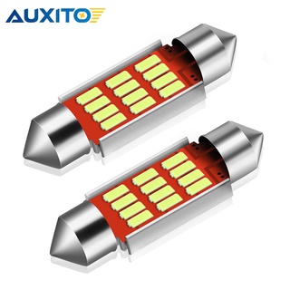 Auxito หลอดไฟ LED 31 มม. C5W 31 มม. 36 มม. สว่างมาก สําหรับติดป้ายทะเบียนรถยนต์ 2 ชิ้น