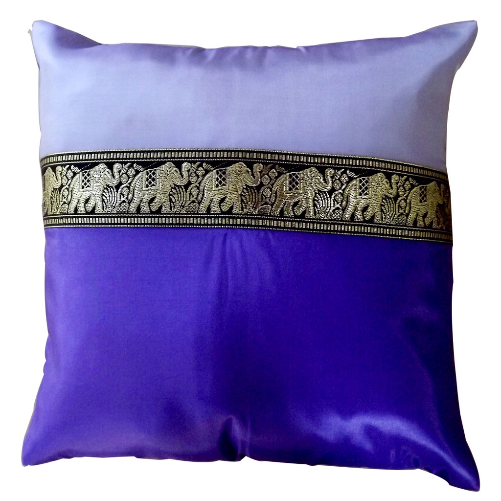 a2-thai-silk-pillow-covers-ปลอกหมอนอิง-ไหมไทยลายช้าง-16-16-นิ้ว-1-คู่-สีม่วง