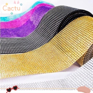 CACTU 1 Yard Party Crystal Diamond Bridal Wedding Roll Mesh Wrap Women Ribbon Fashion Sparkly Home Decal Rhinestone Decoration/Multicolor