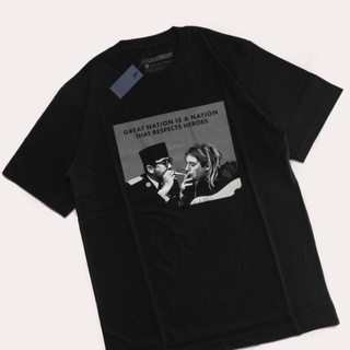 T-shirt  เสื้อเชิ้ต soekarno x kurt cobain สีดํา สําหรับผู้ชายS-5XL