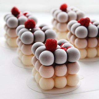 พิมพ์ซิลิโคน ขนม Geometric Dessert 3D Mold แบบ 6 ชิ้น ทำได้หลายเมนู