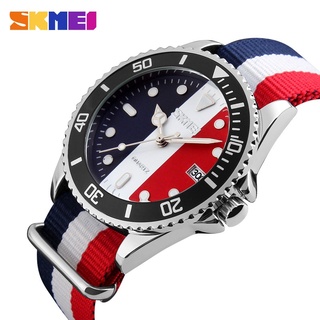 SKMEI Lovers Watches Men And Women Fashion Casual Watch Nylon Strap 30M Waterproof Multiple Quartz Wristwatches