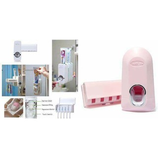 เครื่องบีบยาสีฟันอัตโนมัติ พร้อมที่แขวนแปรงสีฟัน No.0185 - White Marino เครื่องบีบยาสีฟันอัตโนมัติ พร้อมที่แขวนแปรงสีฟัน