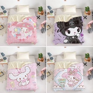 ผ้านวม ลายการ์ตูน Sanrio Melody Kuromi เหมาะกับฤดูร้อน สําหรับหอพักนักเรียน