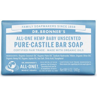 Dr.Bronners Baby-Mild Bar Soap สบู่ก้อนน้ำมันธรรมชาติ สำหรับเด็ก แบบไม่มีกลิ่น ไม่มีสารเคมีใดๆทั้งสิ้น