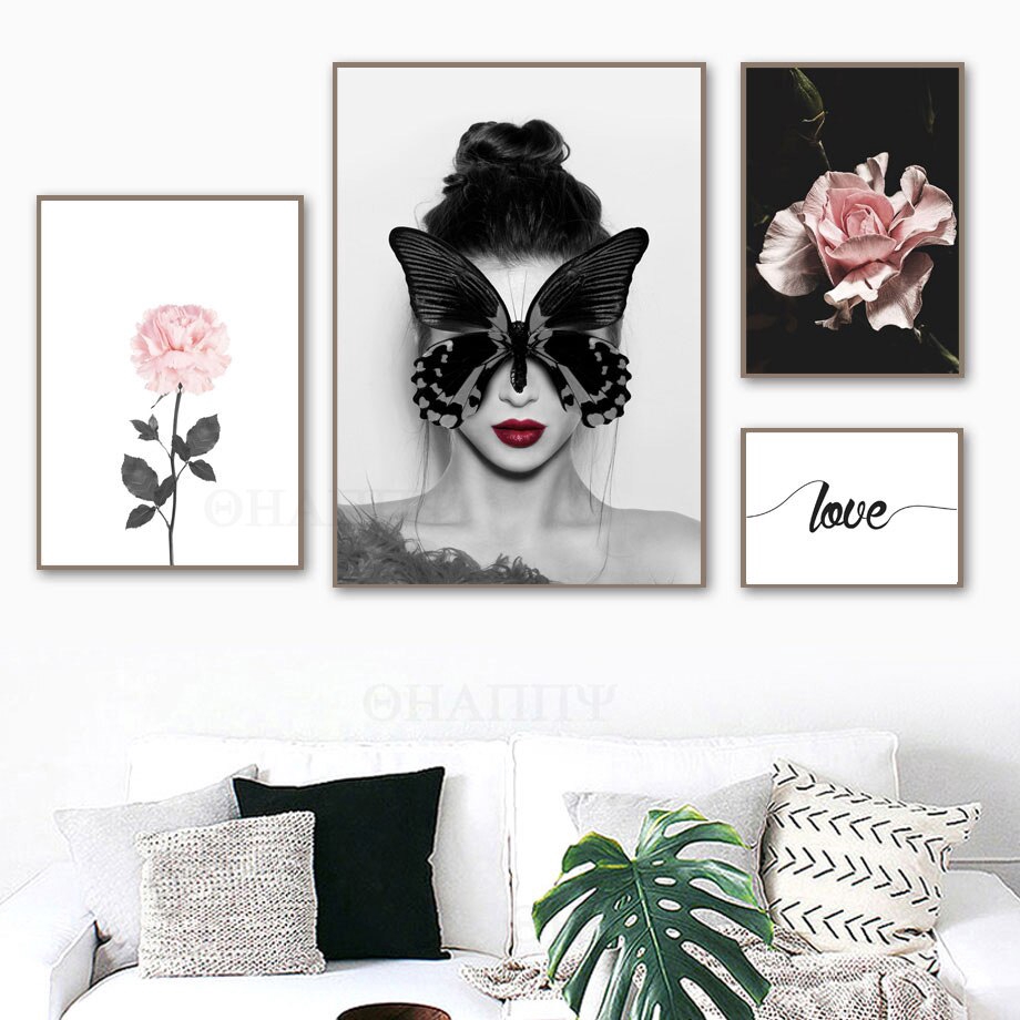 sexy-girl-butterfly-flower-floral-love-wall-art-canvas-painting-nordic-print-poster-wall-pictures-for-living-room-home-deco-no-framed