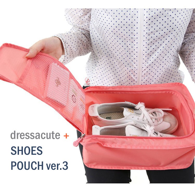 ภาพหน้าปกสินค้ากระเป๋าใส่รองเท้า เก็บรองเท้า มีช่องเก็บของ Shoes Pouch V.3 ทรงไม่แข็ง รุ่น 1006 จากร้าน dressacute บน Shopee