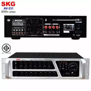 SKG เครื่องแอมป์ขยายเสียง 8000w pmpo. รุ่น AV-331 (สีดำ-หน้าเงิน) จัดส่งฟรี เก็บเงินปลายทางได้