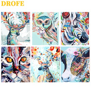 Drofe ( 40x50 ซม. ) ภาพจิตรกรรมบนผ้าใบลายสัตว์ Diy ไม่มีกรอบรูปสําหรับตกแต่งบ้าน